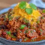 high protein turkey chili - featured image