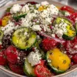 Labor Day Cucumber Tomato Salad - featured image