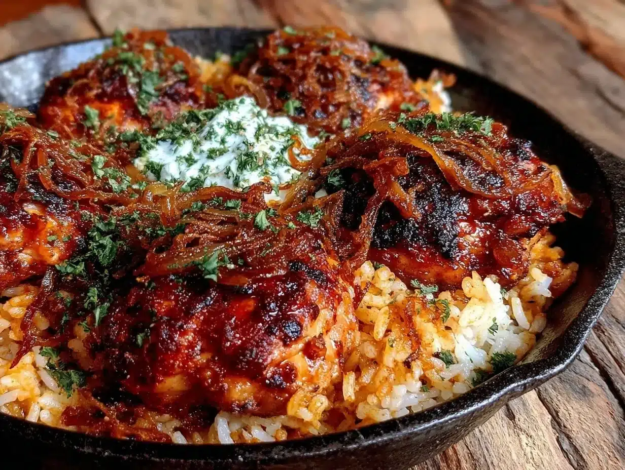 One-Pan Chicken and Rice with Caramelized Onions: Foolproof One-Pan Meal 4 one-pan chicken and rice with caramelized onions preparation steps