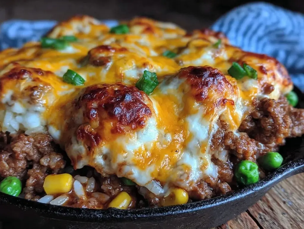 sheet pan ground beef and rice skillet - featured image