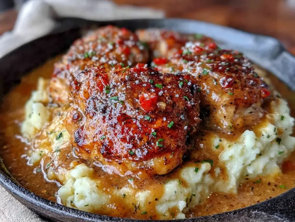 skillet chicken and gravy - featured image