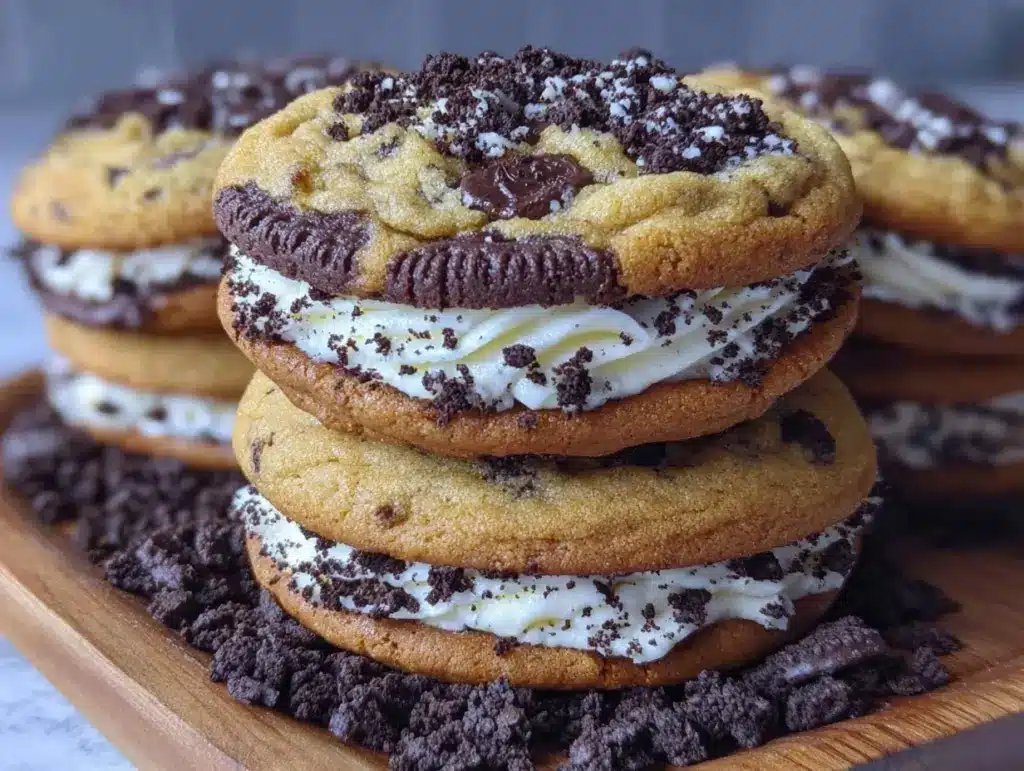 soft oreo stuffed cookies - featured image