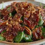 spinach salad with warm bacon vinaigrette and toasted pecans - featured image