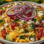 summer orzo salad - featured image