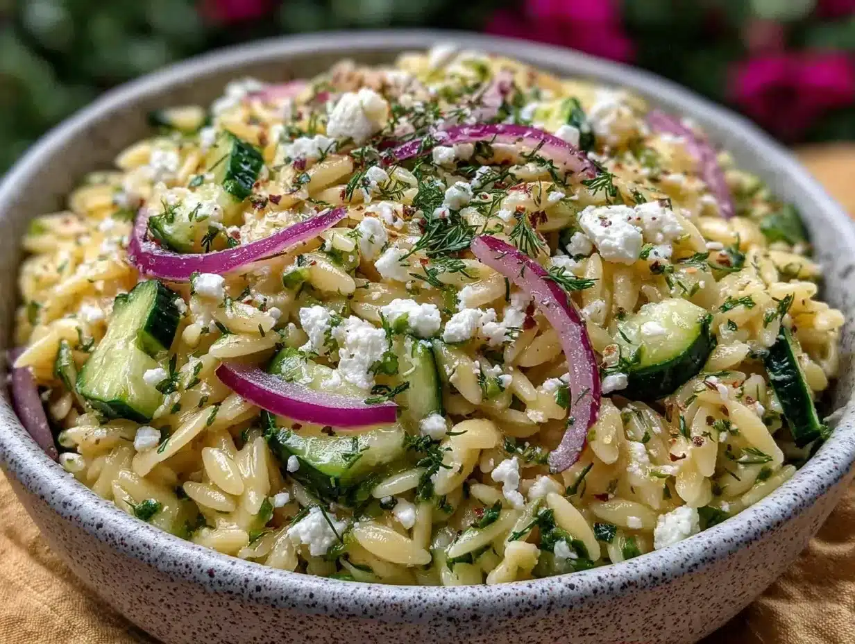 Summer Orzo Salad: The Best Simple Feta & Cucumber Recipe 4 summer orzo salad preparation steps