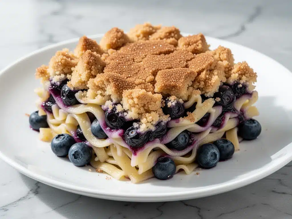 blueberry noodle kugel - featured image