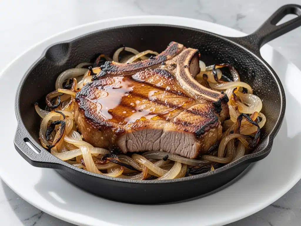 brown sugar glazed pork chops - featured image