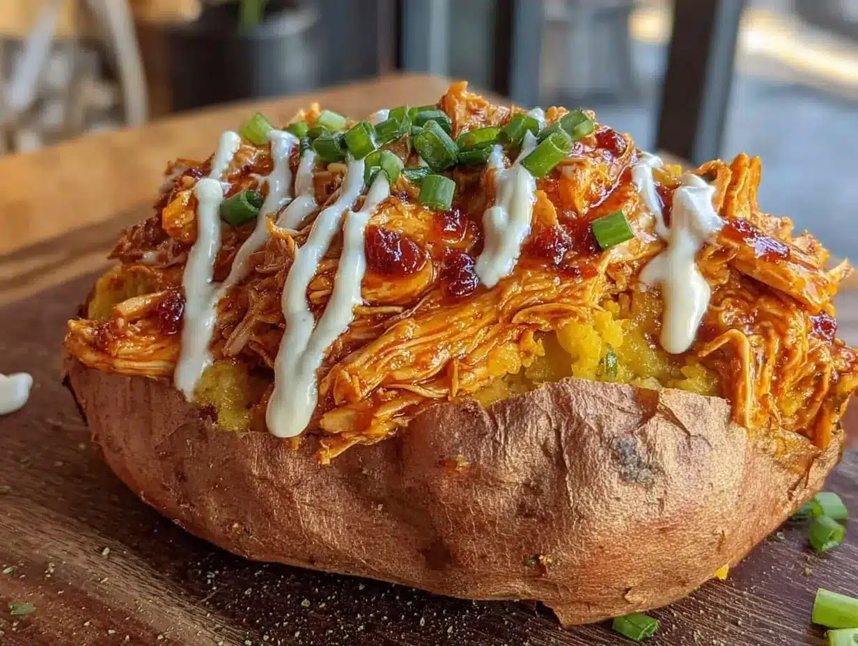 Buffalo Chicken Stuffed Sweet Potatoes: Seasonal Harvest 4 buffalo chicken stuffed sweet potatoes preparation steps