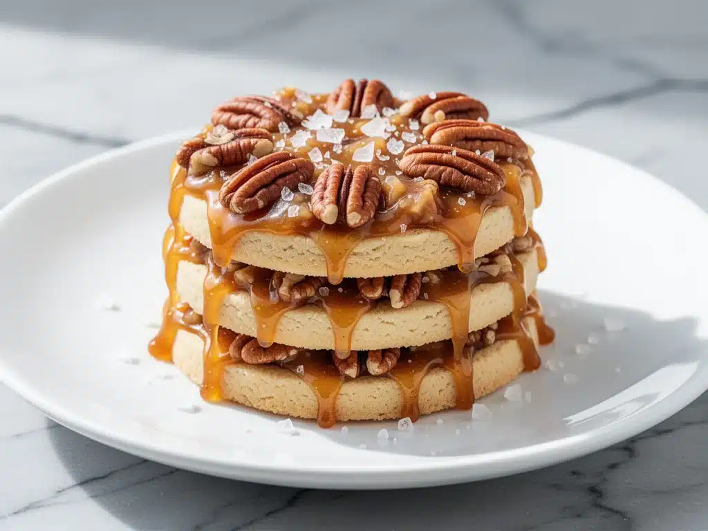 buttery pecan praline shortbread cookies - featured image