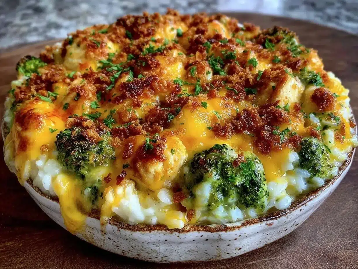 Cheesy Chicken Broccoli Rice Casserole: Budget-Friendly Single Serving 4 cheesy chicken broccoli rice casserole preparation steps