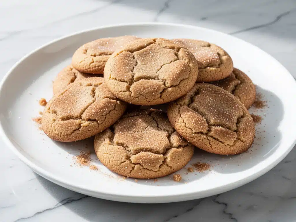 chewy brown sugar snickerdoodle cookies - featured image