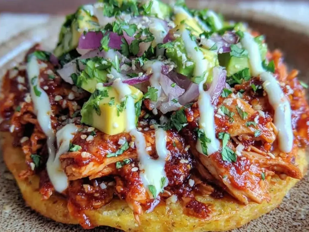 chicken tinga tostadas - featured image