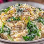 creamy garlic parmesan orzo - featured image