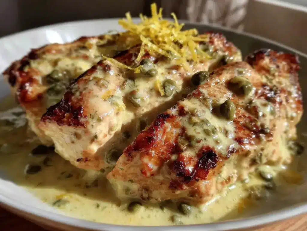 creamy lemon butter chicken piccata - featured image
