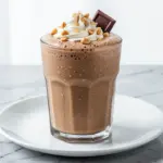 creamy peanut butter chocolate protein shake - featured image