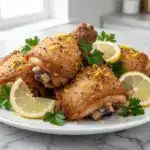 crispy air fryer chicken thighs - featured image