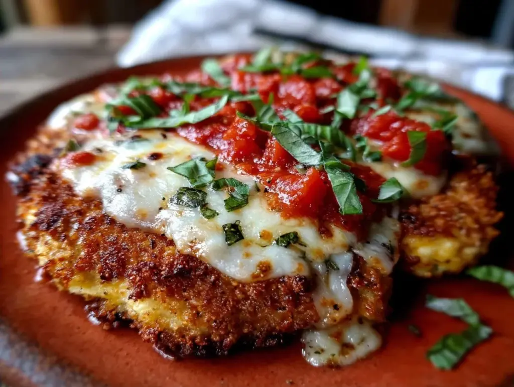 crispy baked chicken parmesan - featured image