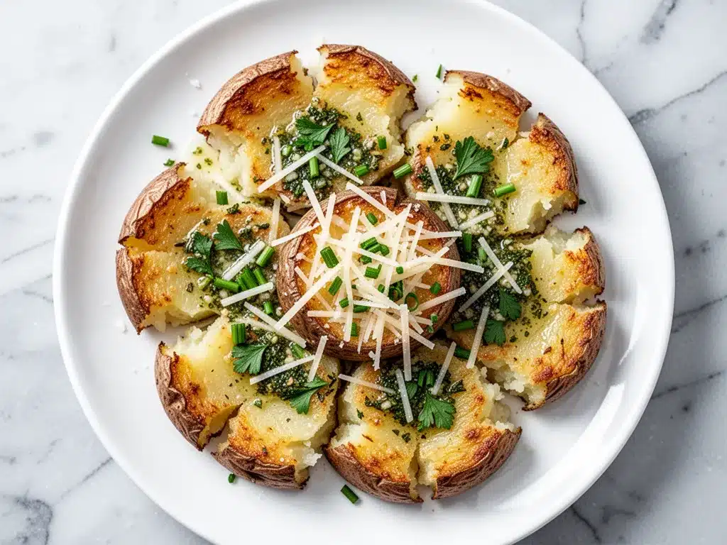 Crispy Smashed Potatoes: Easy Garlic Parmesan Recipe 4 Crispy Smashed Potatoes preparation steps
