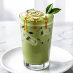 dairy-free iced matcha latte - featured image