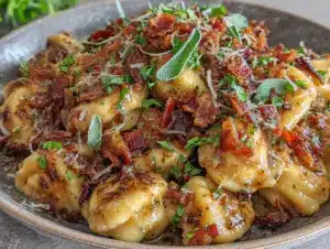 fall brown butter sage gnocchi - featured image