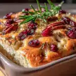 fall cranberry pecan sourdough focaccia - featured image