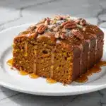 fall pumpkin bread with brown butter maple glaze - featured image