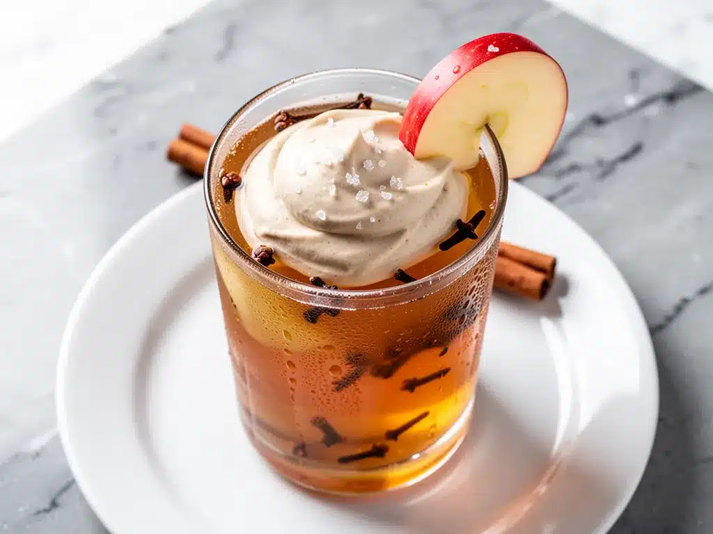 Fall Salted Caramel Apple Cider with Bourbon Cream Float 4 fall salted caramel apple cider with bourbon cream float preparation steps