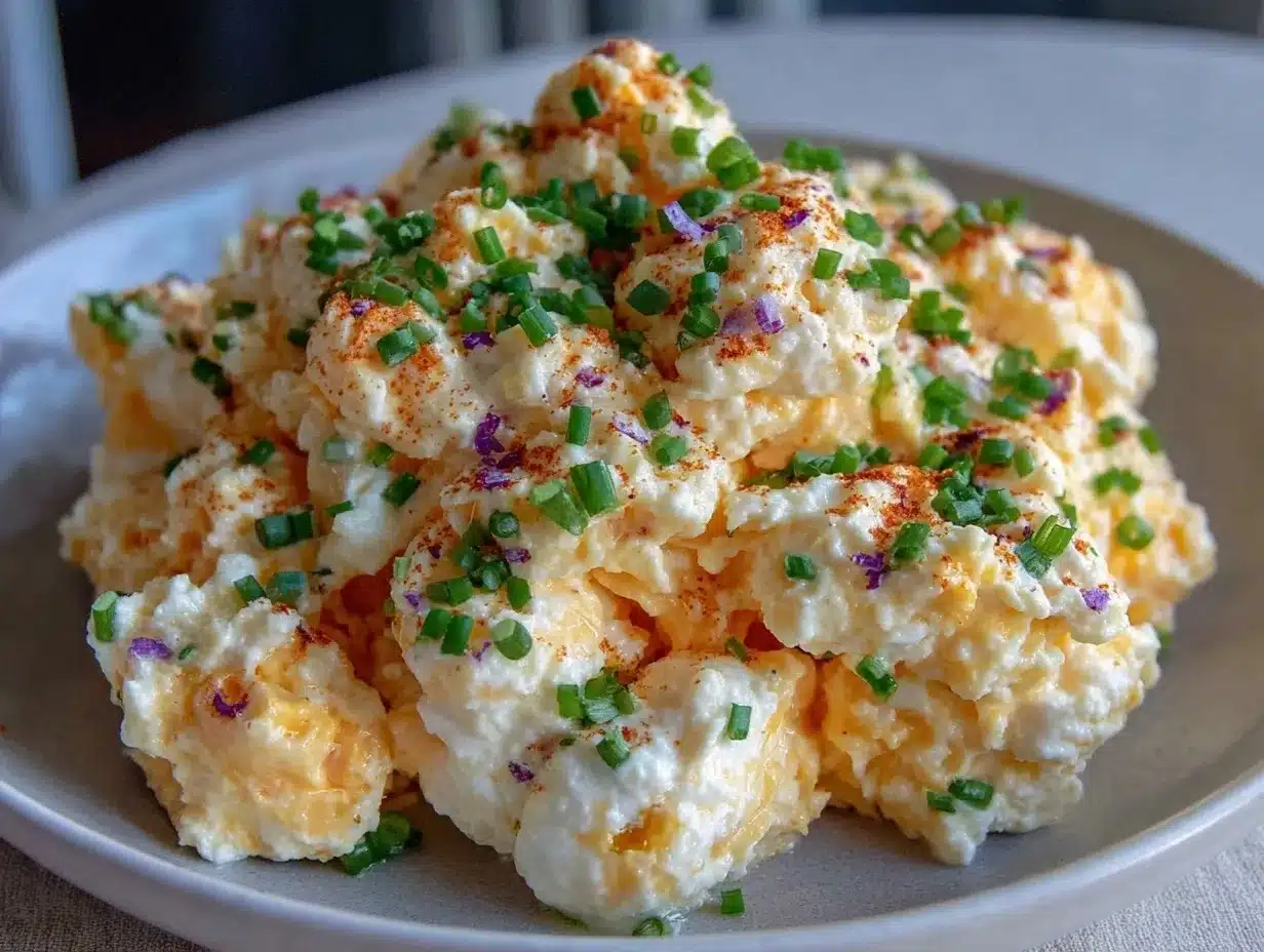 Fluffy Cottage Cheese Scrambled Eggs with Fresh Chives 4 fluffy cottage cheese scrambled eggs preparation steps