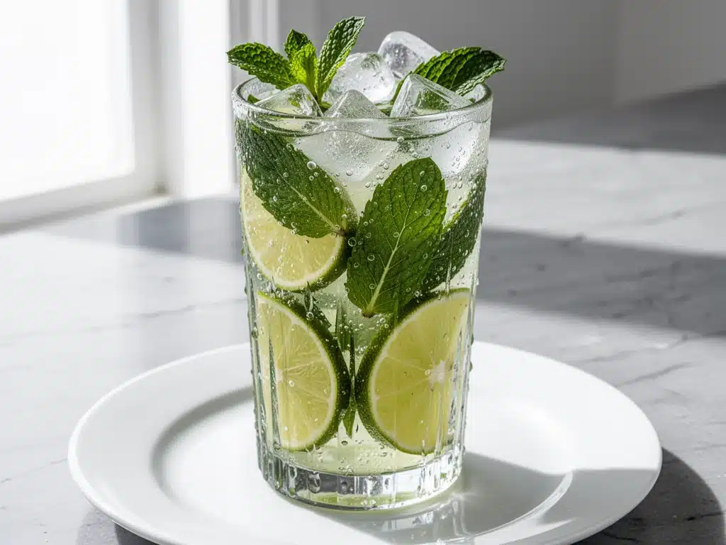 fresh mint lime mojito mocktail - featured image