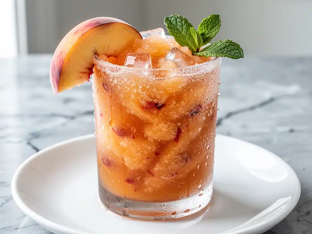 frozen bourbon peach sweet tea punch - featured image
