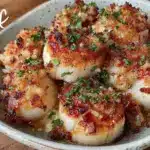 garlic butter baked scallops - featured image