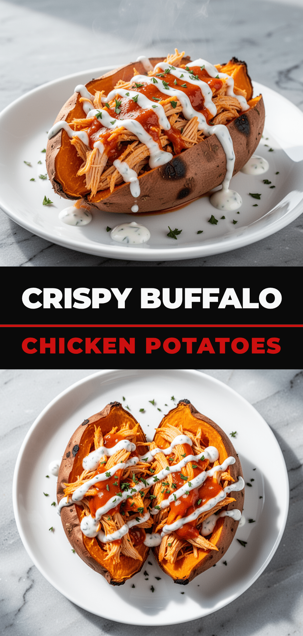 Gluten-Free Buffalo Chicken Stuffed Sweet Potatoes: 15-Min Meal 5 gluten-free buffalo chicken stuffed sweet potatoes recipe