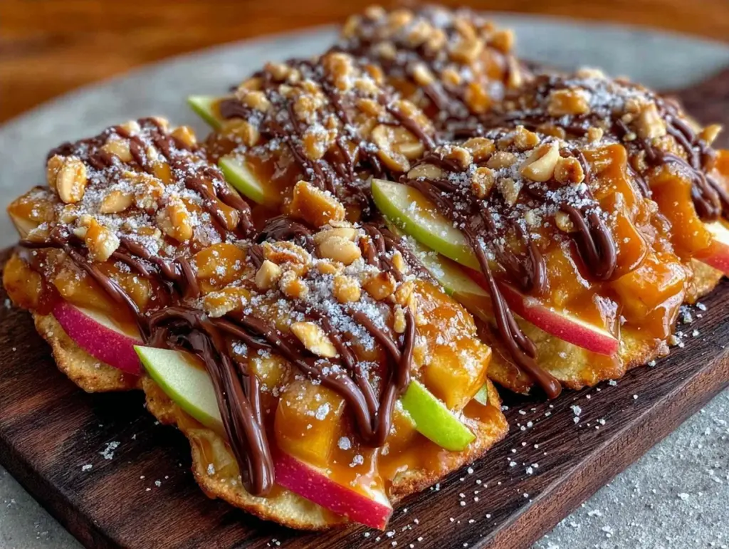 grilled caramel apple nachos - featured image