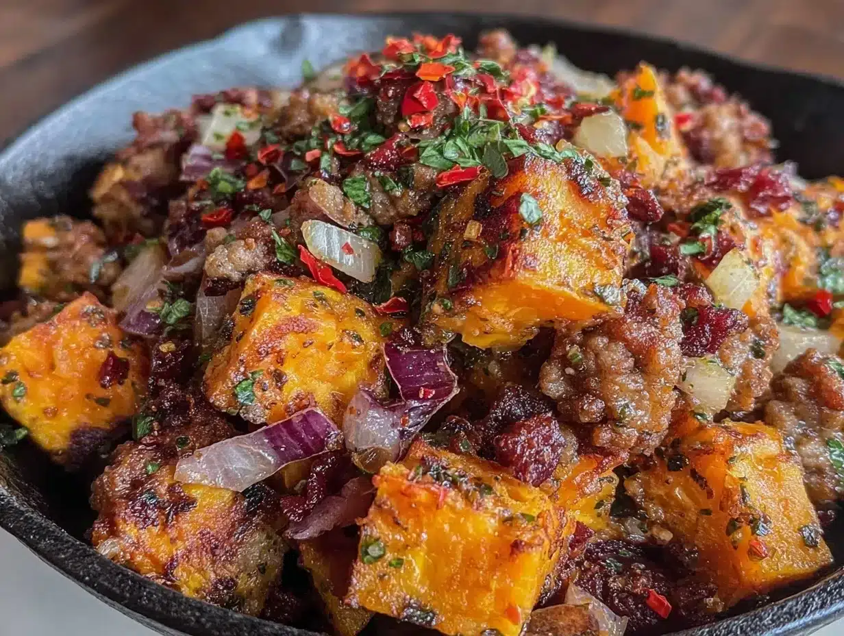 Ground Turkey Sweet Potato Skillet: 30-Min Self-Care Comfort Food 4 ground turkey sweet potato skillet preparation steps