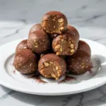 high-protein chocolate peanut butter energy balls - featured image
