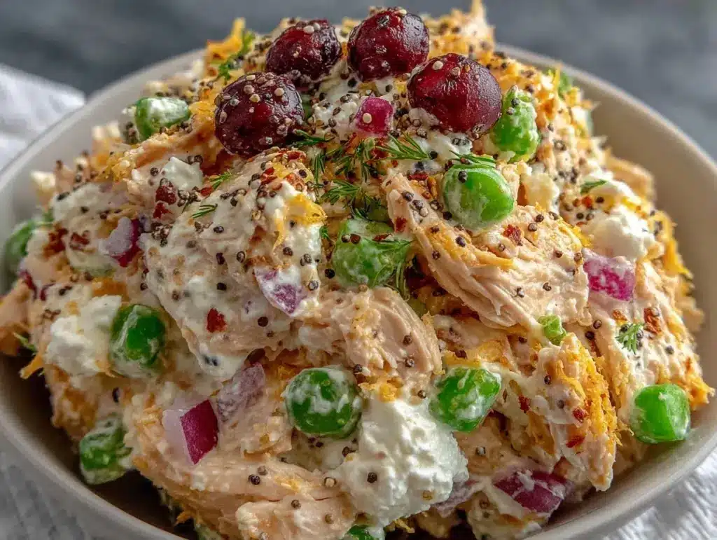 high-protein cottage cheese chicken salad - featured image