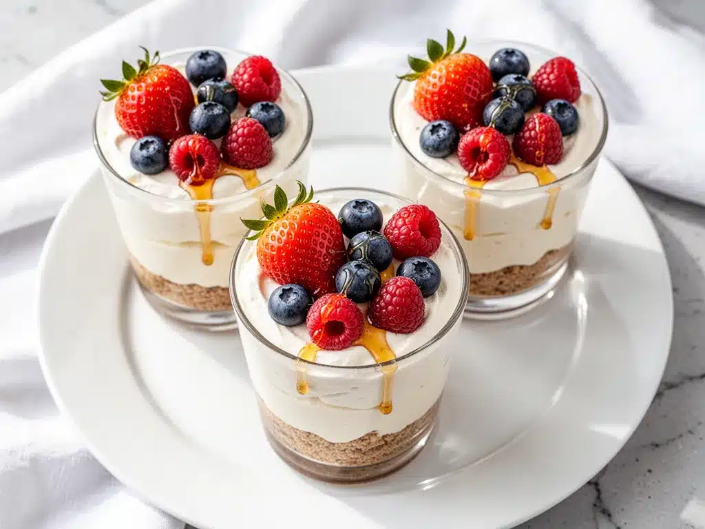 High-Protein Greek Yogurt Berry Cheesecake Cups: 3-Ingredient Recipe 4 High-Protein Greek Yogurt Berry Cheesecake Cups preparation steps