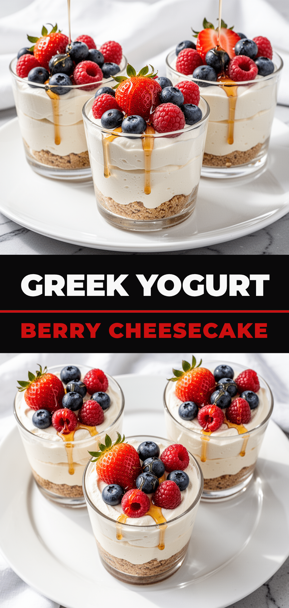 High-Protein Greek Yogurt Berry Cheesecake Cups: 3-Ingredient Recipe 5 High-Protein Greek Yogurt Berry Cheesecake Cups recipe