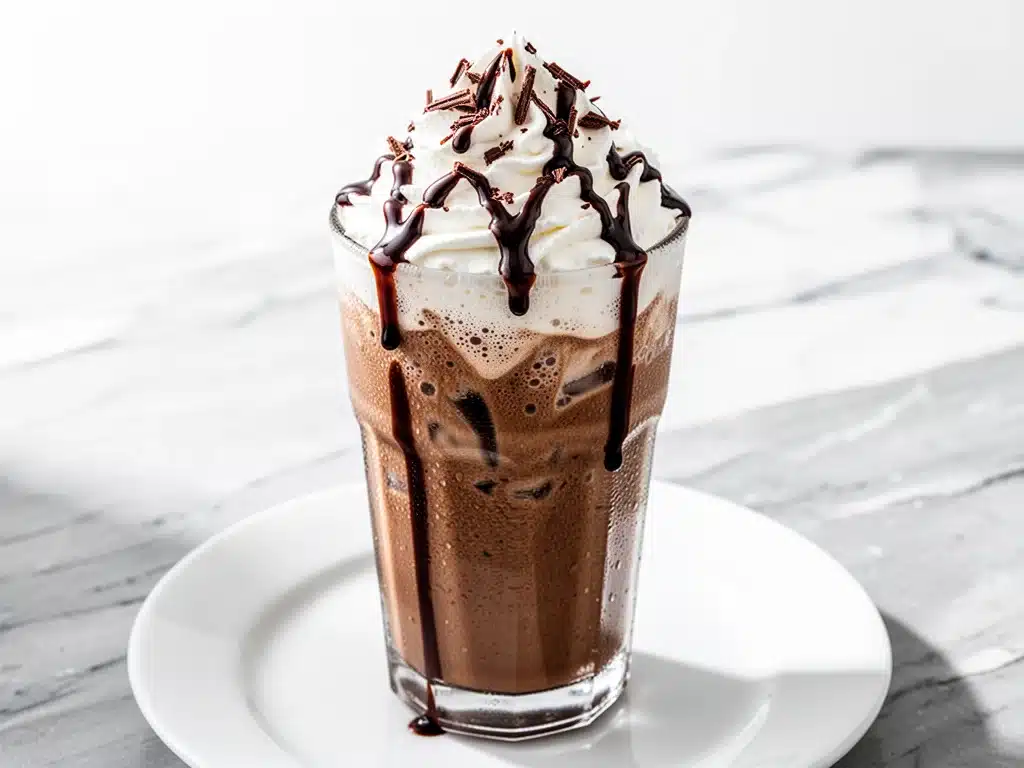 homemade mocha frappe - featured image