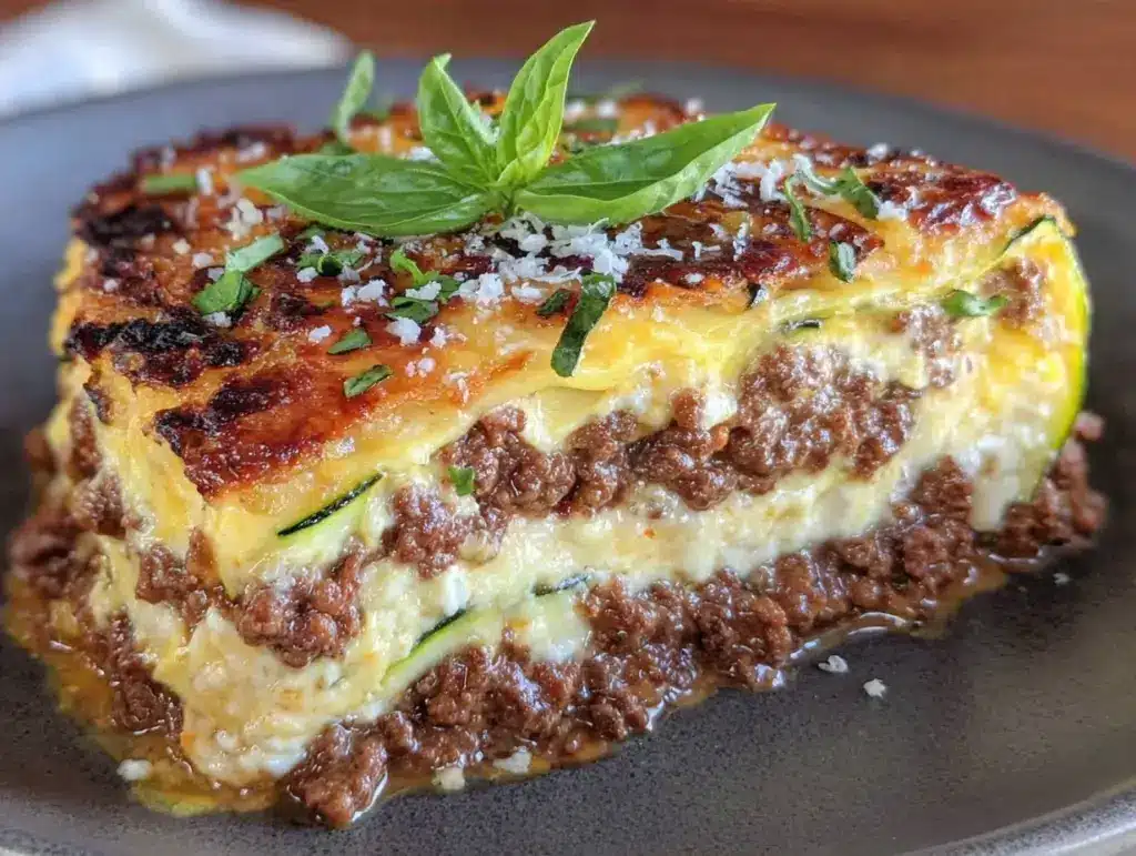 low-carb zucchini lasagna - featured image