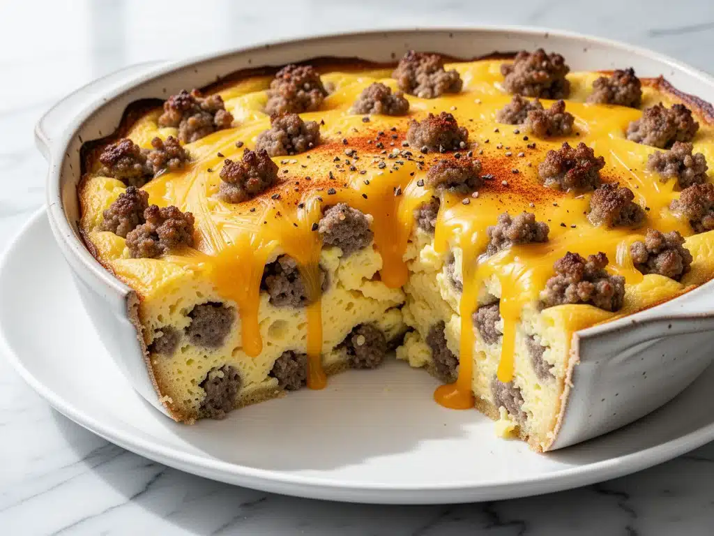 make-ahead sausage and egg breakfast casserole - featured image