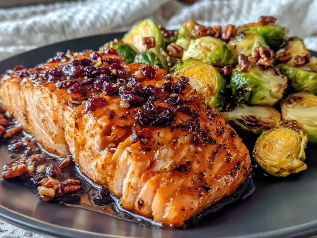 maple bourbon glazed salmon - featured image