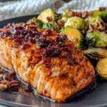 maple bourbon glazed salmon - featured image