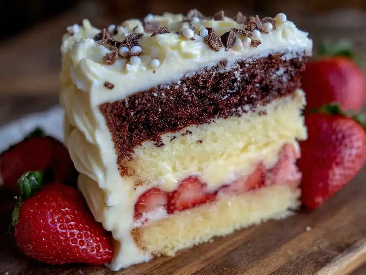 Neapolitan Layer Cake: 3-Flavor Vanilla Strawberry Chocolate Perfection 4 Neapolitan Layer Cake preparation steps