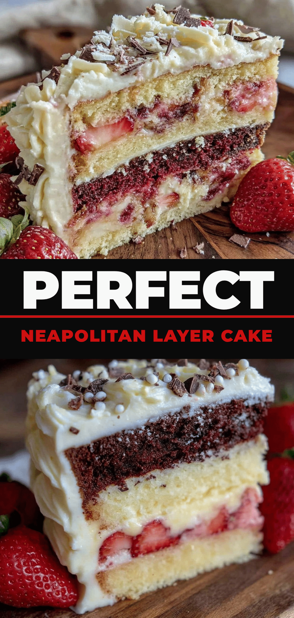 Neapolitan Layer Cake: 3-Flavor Vanilla Strawberry Chocolate Perfection 5 Neapolitan Layer Cake recipe