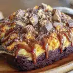 Reeses Peanut Butter Poke Cake - featured image