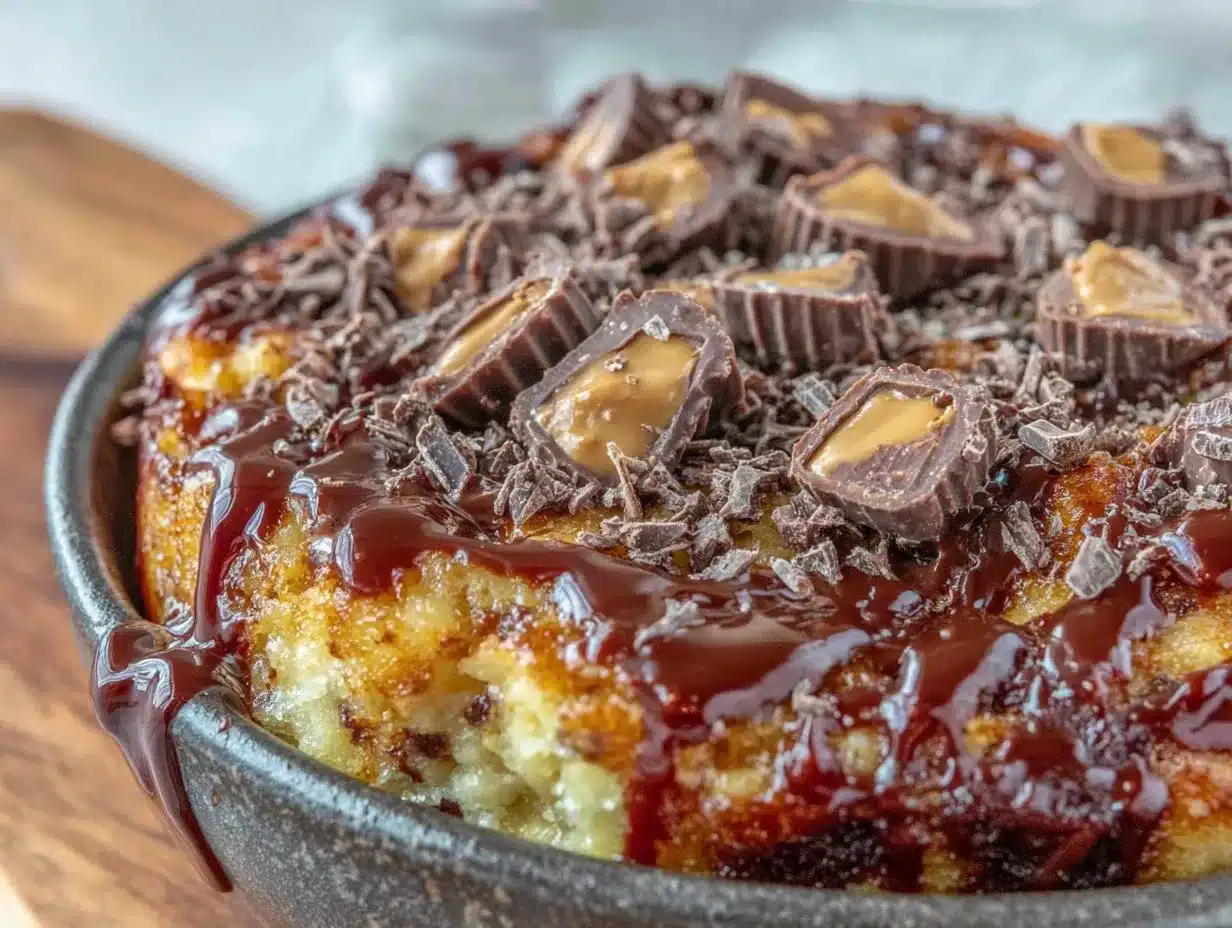 Reeses Peanut Butter Poke Cake: Meal Prep for 4 4 Reeses Peanut Butter Poke Cake preparation steps