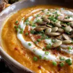 roasted red pepper and smoked gouda soup - featured image