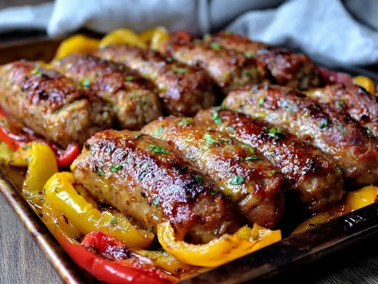 Sheet Pan Sausage and Peppers: Easiest Sticky Balsamic Glaze 4 sheet pan sausage and peppers preparation steps