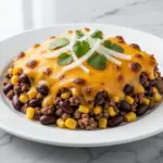 slow cooker ground beef taco casserole - featured image